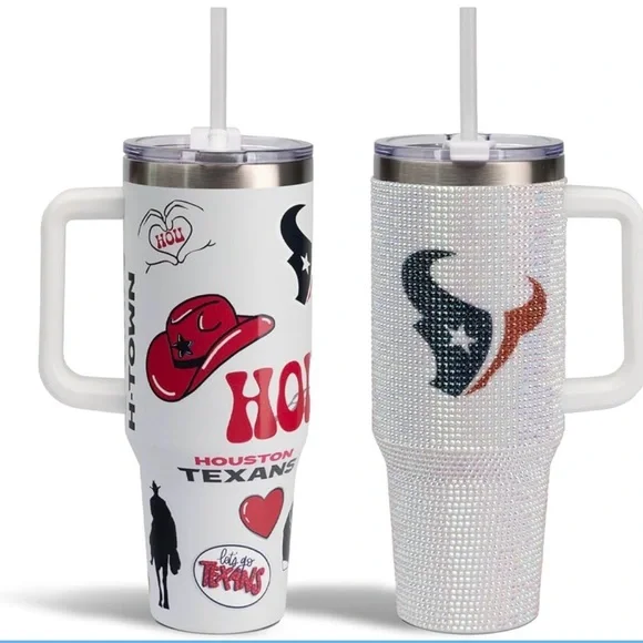 The Memory Company 40oz Tumbler Set - 2-Pack Stainless Steel Houston Texans NEW - Picture 1 of 1